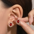 thumbnail image 3 of KDSJSXW Studs Earrings for Women The Latest European Style Simple Fashion Is Suitable for Women's Party Jewelry Earrings Bridal Earrings Freshwater Pearl Earrings Pearl Earrings(Red,One Size), 3 of 3
