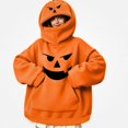 thumbnail image 3 of ITSAME Halloween Hoodie for Women Loose Fit Cute Print Long Sleeve Oversized Hooded Sweatshirt with Pocket Size S, 3 of 8