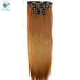 thumbnail image 3 of Deago 24" inch 16 Clips Full Head Long Straight Clips in on Synthetic Hair Extensions Hair 6 pieces for Women "Auburn Brown", 3 of 7