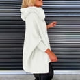 thumbnail image 4 of DAFPZW Womens Oversized Knit Poncho with Zipper Front Faux Fur Trim Hood Coat Long Sleeve Loose Fit Outerwear Jacket Fashion Clothes, 4 of 8