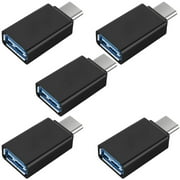 FREEDOMTECH USB C to USB Adapter Type C OTG (5-Pack) USB C Male to USB 3.0 A Female Connector Compatible for MacBook Pro 2019 2018, Samsung Galaxy S10 S9 S8 Note 9 8, LG V40 V30 G6, Google Pixel 2 XL