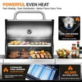 thumbnail image 4 of 3-Burner Gas Grill with Side Burner, 40,500 BTU Propane BBQ Grill with Porcelain-Enameled Cast Iron Grates, Built-in Thermometer, Ideal for Patio Camping Outdoor Cooking, 4 of 9