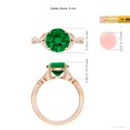thumbnail image 5 of ANGARA Lab Grown 2.5 Ct Nature-Inspired Emerald Engagement Ring with Leaf Motifs for Women in 14K Rose Gold (Size-9mm) | May Birthstone, Anniversary, Jewelry Gift for Women | Lab-Grown Emerald Ring, 5 of 8
