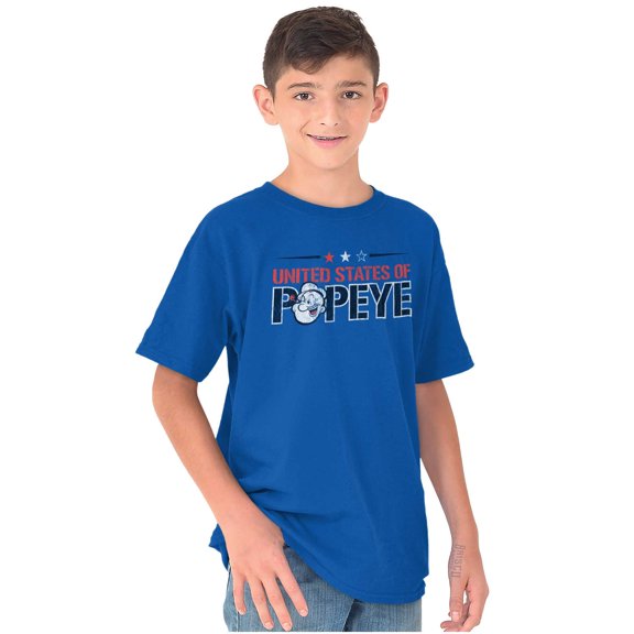 United States of Popeye Iconic USA Crewneck T Shirts Boy Girl Teen Brisco Brands M