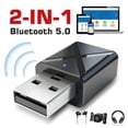 thumbnail image 1 of Sleek 3.5mm Jack Audio Bluetooth 5.0 Transmitter Receiver, Wireless Adapter for Speakers, Automatic Pairing, Red/Blue Light Mode Indicators, USB Power Supply, Indoor Positioning, AptX Low Latency, 1 of 6
