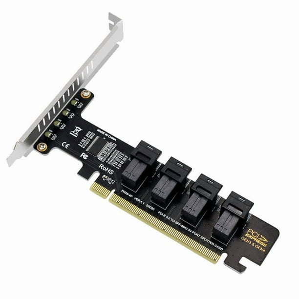 NGFF PCI-E 16X una 4 Puertos U.2 NVME Tarjeta de ExpansióN Dividida SFF-8639/8643 NVME PCIE SSD Adaptador para Placa Base SSD