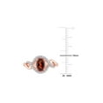 thumbnail image 3 of 9/10 Carat (Ctw) Oval Garnet Crossover Ring 10K Rose Pink Gold with Diamonds for Women, 3 of 6