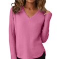 thumbnail image 1 of Breezora Chandail à Col Rond pour Femmes à Manches Longues Automne 2025 Tendance Grande Taille pour la Mode Quotidienne Taille m Rose, 1 of 5