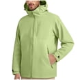 thumbnail image 3 of Sentmoon Men Jacket Solid Color Long Sleeve Drawstring Hooded Neck Men's Coat Plus Size Zipper Windbreaker Waterproof Woman Clothes with Pockets Fall and Winter Comfy for Travel and Hiking, 3 of 9