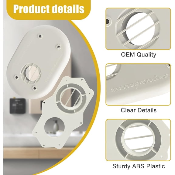 SP20285 Horizontal Vent Termination Kit With Screws for Tankless Gas Water Heater for 2 Inch Pipes Offering Instantaneous Hot Water Suitable for Outside Wall High Efficiency Furnace