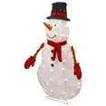 thumbnail image 5 of Northlight 32" Lighted 3D Chenille Snowman in Top Hat Outdoor Christmas Decoration, 5 of 6