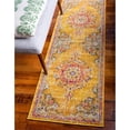 thumbnail image 2 of Unique Loom Penrose Center Medallion Rug2' 2 x 6' Runner Gold/Red, 2 of 2