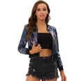 thumbnail image 1 of Disfraz de navidad Allegra K Top de lentejuelas brillante para mujer chaqueta de bombardero negro XL, 1 of 6