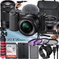 thumbnail image 1 of Cámara Vlog sin Espejo Sony Alpha ZV-E10 con Lente de 16-50 Mm + Lente de 55-210 Mm + Tarjeta de Memoria de 64 Gb + Kit de Filtros + Trípode + Estuche + Paquete de Accesorios ZeeTech (Negro), 1 of 11