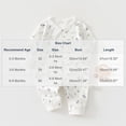 thumbnail image 3 of Newborn Boys Girls Cute Jumpsuit Long Sleeve Snap Fastener Romper Infant Soft Comfy Loungewear Onesie Outfits Beige 6-9 Months, 3 of 7