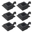 thumbnail image 1 of Juego de 6 lámparas solares para exteriores VidaXL, diseño cuadrado LED, color negro, 1 of 9