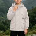 thumbnail image 2 of Frnrwgo Boys 2-12Y Hooded Windbreaker Jacket Zip Up Waterproof Casual Outdoor Coat with Elastic Cuffs, 2 of 10