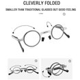 thumbnail image 4 of Portable Folding Reading Glasses Men Metal Round Square Anti Blue Light Eyewear Presbyopia Eyeglasses Frame Diopter +1.0 To+4.0, 4 of 4