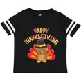 thumbnail image 3 of Inktastic Happy Thanksgiving Cute Turkey in Pilgrim Hat Boys or Girls Toddler T-Shirt, 3 of 5