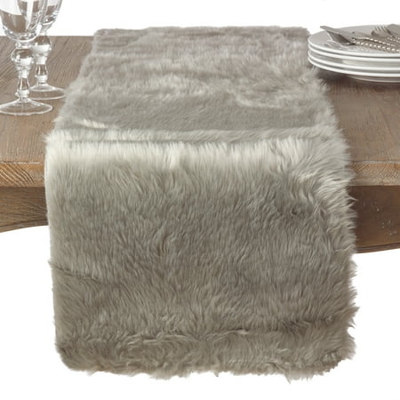 UPC 789323316974 product image for Saro Juneau Collection Faux Fur Table Runner | upcitemdb.com