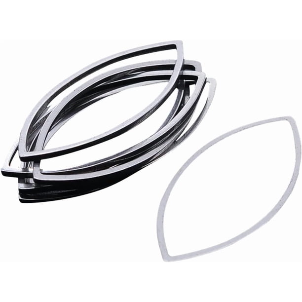 10 piezas de eslabones de ojo de caballo de acero inoxidable de 13 mm, colgante de metal, colgante geométrico hueco para hacer pulseras, collares y pendientes.