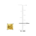 thumbnail image 3 of 2.10 Carat (Ctw) Citrine Princess-Cut Solitaire Stud Earrings in Sterling Silver for Women, 3 of 5