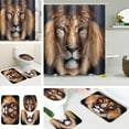 thumbnail image 2 of African Lion Bathroom Shower Curtain Liner Set OR Rugs Toilet Lid Cover Shower Curtain Sets, 2 of 5