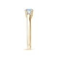 thumbnail image 3 of ANGARA Natural Classic Round Aquamarine and Diamond Three Stone Ring in 14K Yellow Gold for Women (Size-5mm) | March Birthstone, Anniversary, Jewelry Gift for Women | Natural Aquamarine Ring, 3 of 9