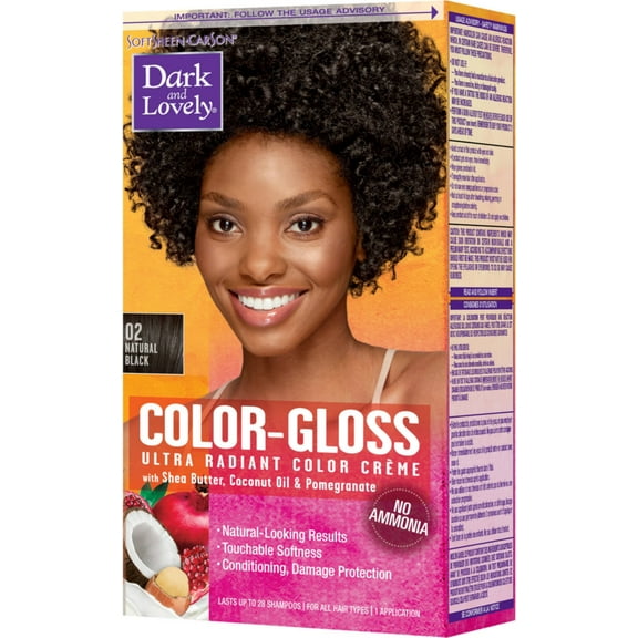 Dark and Lovely Color-Gloss Ultra Radiant Color Creme, Natural Black 1 ea (Pack of 2)