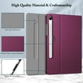 thumbnail image 5 of Fintie Keyboard Case for Samsung Galaxy Tab S10 Lite/ S10 FE/ S9 FE 5G 10.9 Inch/Tab S9 11 Inch with S Pen Holder, Slim Stand Cover Detachable Wireless Bluetooth Keyboard, Purple, 5 of 9