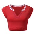 thumbnail image 4 of Kcodviy Womens V Neck Short 3X Tops for Women Plus Size Sleeve Racer Back Tank athletic Top Women Tops Halter Neck Crop Active Yoga Tops for Women Top, 4 of 5