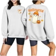thumbnail image 3 of Jsaierl Womens Halloween Sweatshirts Plus Size Ghost Graphic Pullovers Soft Going Out Round Neck Long Sleeve Shirt Tops Halloween Party Supplies, Sizes S-2XL, 3 of 7