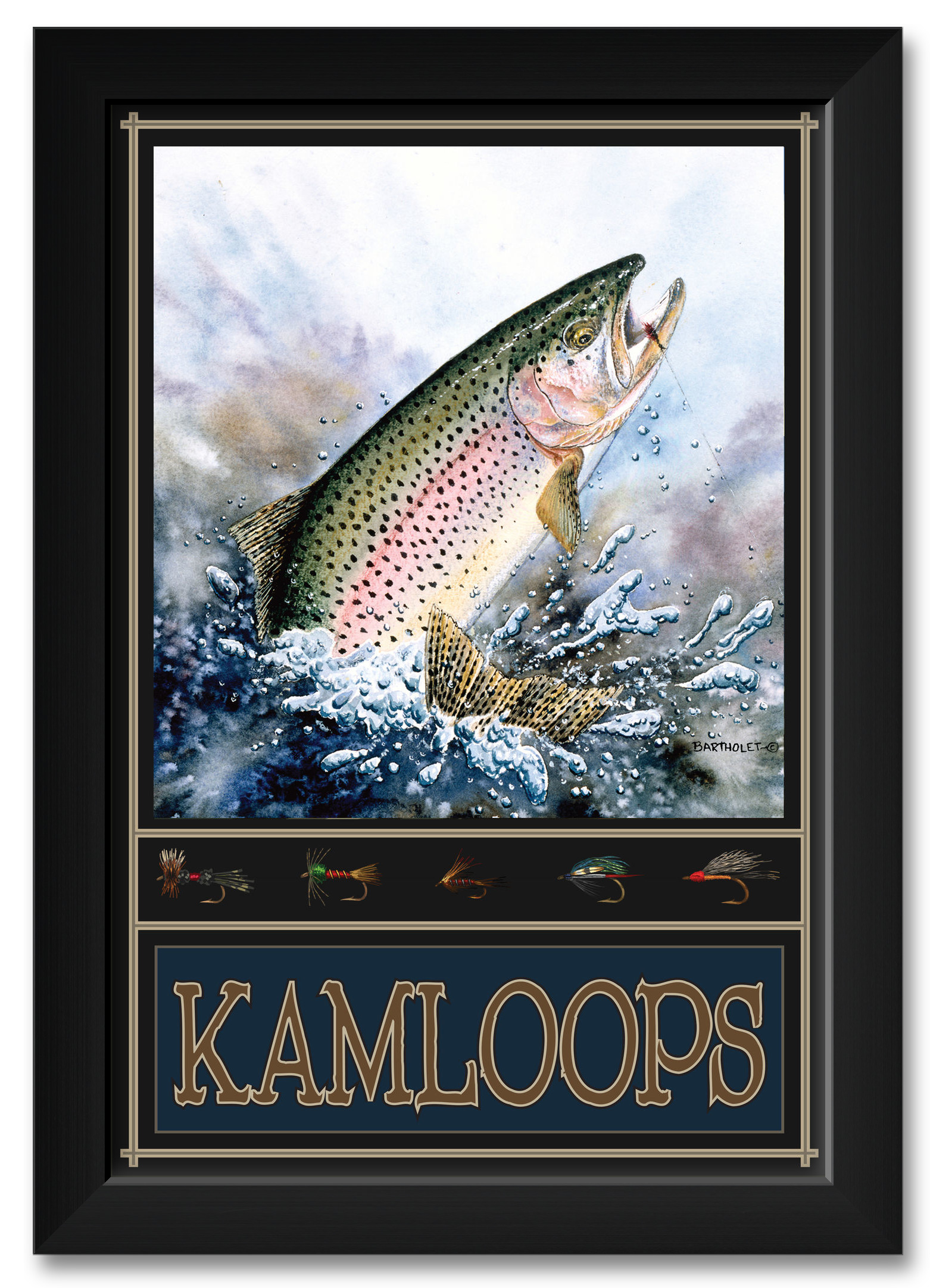 Kamloops Canada Rainbow Trout Framed Art Print by Dave Bartholet. Print