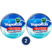 Vicks Cough Suppressant Topical Analgesic Ointment Travel Tin 0.45 Oz., 2 Pack