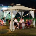thumbnail image 4 of HOTEEL 10x10ft Metal Patio Gazebo, Outdoor Gazebo Canopy Tent for Backyard with Mosquito Netting, Gazebos Shelter with Steel Frame, Patio Covers for Shade and Rain, Khaki, 4 of 11