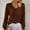 Coffee, variant on Sakmal Green Woemns Sweaters Pullover Soft Ribbed Tops Long Sleeve Loose Solid V Neck Sweaters for Women