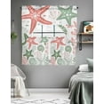 thumbnail image 5 of Red Sage Green Starfish Coastal Swag Valance and Tier Curtains 36'' Length Set, Beach Nautical Coral Sea Light Filtering Kitchen Curtains, Tier Curtain Valances for Bathroom/Living Room/Bedroom/Café, 5 of 6