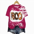 thumbnail image 5 of TOWED22 Ghost Spooky Halloween Shirts for Women Funny Bow Pumpkin Graphic Tees Fall Short Sleeve Tops Costumes(Hot Pink,S), 5 of 7