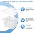thumbnail image 3 of PinesC 6 Pcs Plastic Food Pan with Lid, 4'' Deep Stack Clear Salad Bar Containers Commercial Plastic Restaurant Containers for Food Fruits Vegetables(1/6 Size), 3 of 4