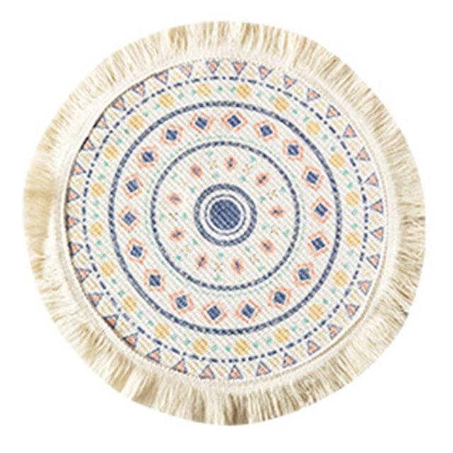 Mantel individual Sincero redondo algodón poliéster con borlas 15 a 95 g