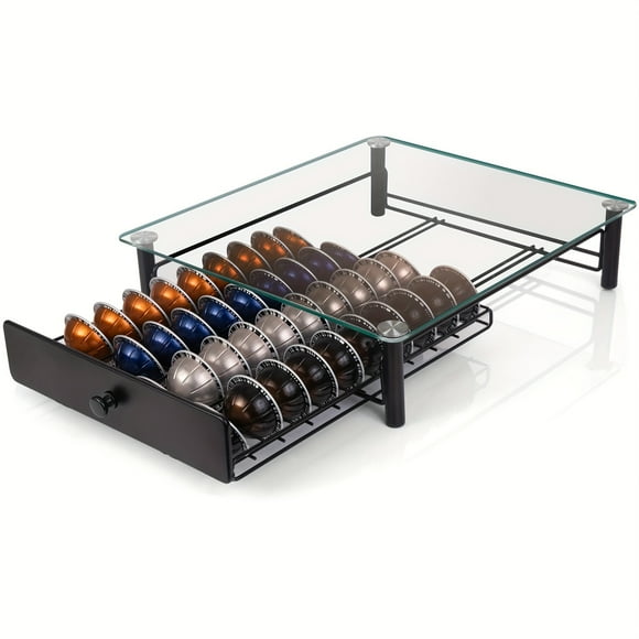 Vertuo Coffee Pod Holder Drawer, Vertuo Coffee Capsule Storage Organizer, Coffee Pod Stands for Counter, Suitable for Home, Office, Kitchen