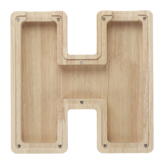 Uxcell Wooden Letter Bank, Letter H Clear Acrylic Money Saving Box