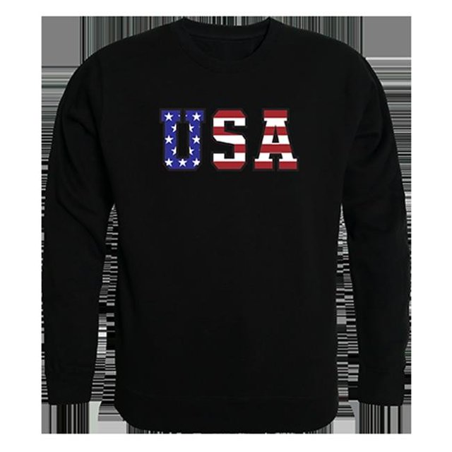 Rapid Dominance TS2-784-BLK-05 Sweat à Col Rond avec Texte Graphique Drapeau, Noir - 2X