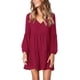 thumbnail image 1 of Vestido túnica de verano para mujer, cuello en V, informal, suelto, fluido, vestidos de cambio de columpio Fokelyi WMZL-2054-16, 1 of 7