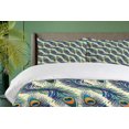thumbnail image 4 of Ambesonne Vintage Duvet Cover Set, Ornamental Peacock Bird, Queen, Navy Blue Green Orange, 4 of 6
