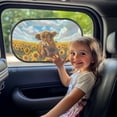 thumbnail image 3 of Yuyamidu Highland Cow Baby Car Shades for Side Window 2 Pack Car Side Back Seat Window Sun Shade Sunflower Car Window Covers Foldable Sunshade for Car SUV Truck Sedan Van, 3 of 7