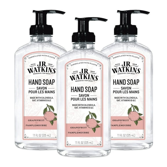 J.R. Watkins Gel Hand Soap, Grapefruit, 3 pack, 11 fl oz