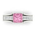 thumbnail image 2 of Clara Pucci 18K White Gold 2.28 Simulated Pink Diamond Engraveable Engagement Ring + Wedding Band Set, 2 of 7