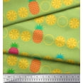thumbnail image 3 of Soimoi Green Cotton Poplin Fabric Pine & Lemon Slices Fruits Print Fabric by Yard 42 Inch Wide, 3 of 3