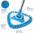 thumbnail image 5 of Wall Cleaner Mop with Long Handle 39 Inches, 3-in-1 Ceiling Cleaning Tool Duster with Replacement Microfiber Chenille Pads for Painted Walls, Baseboard, Window, Floor, 5 of 16